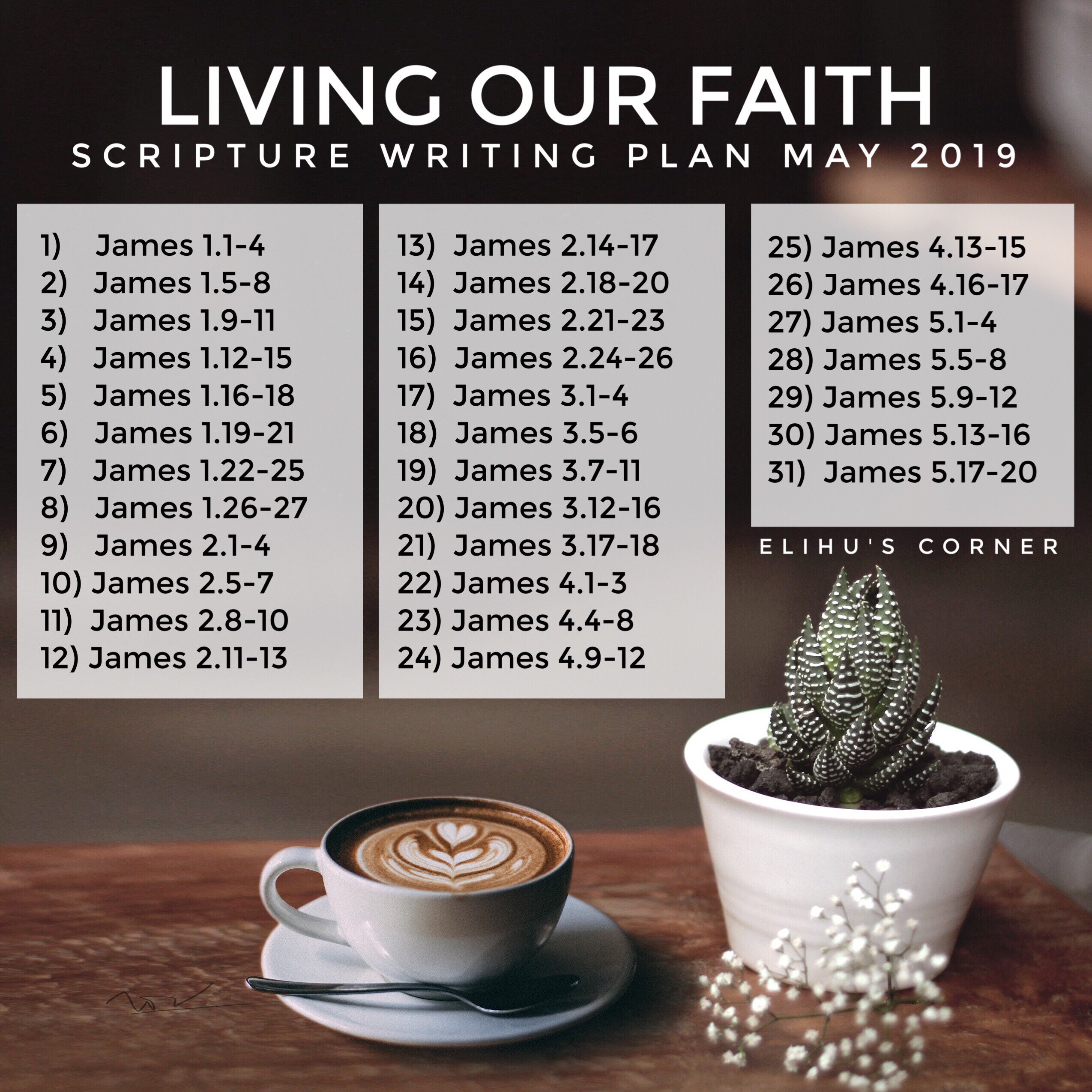 Living Our Faith: Scripture Writing Plan for May 2019 – Elihu's Corner
