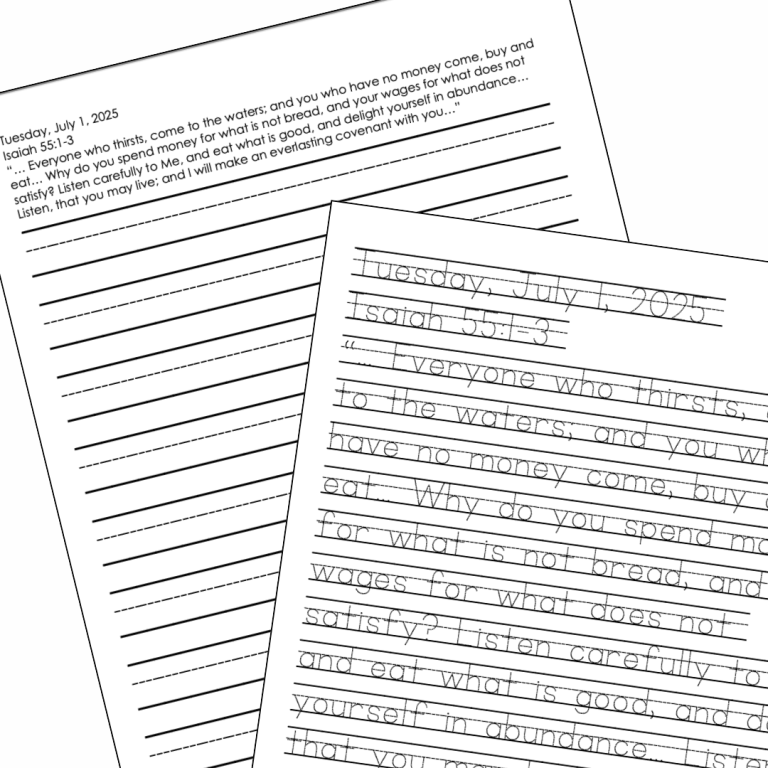 At the Table: July 2025 Scripture Writing Plan – Elihu's Corner